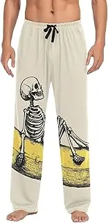 [PDZRMY] Pajama Pants Skeleton Banana Red Balloon for Men Men's Separate Bottoms, Lounge Pants with Pockets S