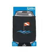 Ow Diving Flag Waves - Funny Novelty Stubby Holder With Base