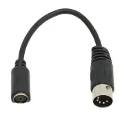 DIN 5 Pin Male to Mini DIN 6 Pin Female Adapter Cord PS2 Keyboard Mouse Conve...