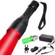 KL35 Hunting Flashlight Kit Zoomable Long Range Red Green LED Predator Light ...