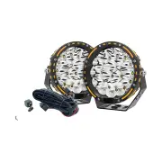 7 Inch LED Round Driving Lights Offroad Headlight + Wiring Loom Harness Kit