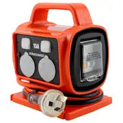 Ultracharge 15A RCD Safety Power Block 4-Way - Orange