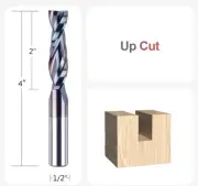 SpeTool Up Cut Spiral Router Bit SPE-X 1/2” Diameter 1/2” SPL
