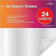Easy Cut Stencil Sheet Set of 24-12”x12” Acetate Mylar for Cricut Vinyl Cutting – Craft Material
