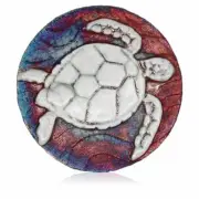 (2) Sea Turtle Medallions "I Am Serene" Raku Pottery NEW