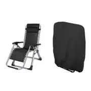 Outdoor Zero Gravity Folding Chair Cover Waterproof Dustproof Lawn Patio Furniture Covers All Weather Protection Garden Chairs Black