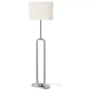 UPPVIND floor lamp, nickel-plated/white, 150 cm