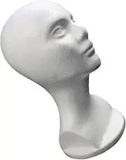 VICASKY Foam Head Mold Sunglasses Display Mannequin Hats Styling Head Model Wig Holder Wigs Female Hat Stand Wig Cap Women Stands Bald Hair Wig Stand Heads Has Head White