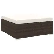 Sectional Footrest 1 pc with Cushion Poly Rattan Brown vidaXL