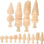 GLSTOY DIY Graffiti Ornaments Unfinished Wooden Tree Decorations 20pcs Mini Wood Trees