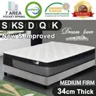 DREAM LOVER Mattress Euro Top Spring Foam Bed Queen Double King Single Mattress