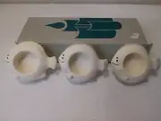 NIB Vintage PartyLite “Aqua Pals” Set of 3 Fish Tea Light Candle Holders.