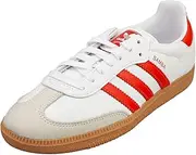 [adidas] Samba OG Womens Shoes, Cloud White/Solar Red/Off White, Size 10
