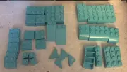 (b6)LEGO Lot Of (46) Assorted Blocks Bricks Classic Bulk Light Blue Teal (New)