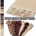 200-300gram Mega Thick Clip In/On Real Remy Human Hair Extensions Full Head Weft