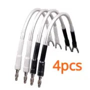 4Pcs Silver Plated Speaker Cord Jumper Cable Jumper Lead with Silver Plated Plug