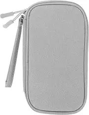 Travel Cord Organizer Bag Double Electronics Storage Case for Earphones Chargers Accessories Compact Travel Pouch Elegant Grey for Business Trips