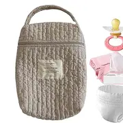 Changing Table Diaper Organizer - Diaper Bag Nursery Cotton Quilted Diaper Caddy,Soft Multi-Purpose Diaper Organizer Portable Diaper Stacker for Pacifiers