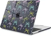Mektron Compatible with M4 MacBook Air 15 inch Case 2025 A3241 2024 2023 M3 A3114 A2941 M2 Liquid Retina Display Touch ID, Plastic Hard Case & Keyboard Skin & Screen Protector - Black Colorful Bows