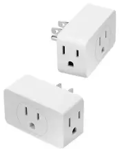Bates- Multi Plug Outlet Extender, 2 Pack, White, 3 Way Plug Adapter, Multi P...