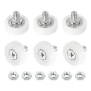 Pack of 6 Drawer Rollers Nylon Cabinet 22mm Pulley Replacement Wheels with Nuts