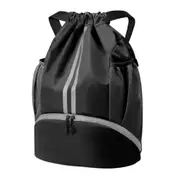 Waterproof PE Backpack Drawstring Sports Backpack Gym Bag with Shoe Compartment