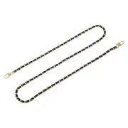 47" Purse Chain Strap with Buckles for Shoulder and Cross Body (Black + Gold)