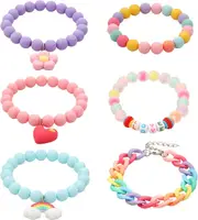 Beads Bracelet for Kid Link Bracelets for Women Girl Rainbow Bracelet Sun Flower Heart Bracelet Charm Bracelet Friendship Bracelet.