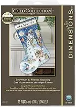 Dimensions Gold Collection Counted Cross Stitch 'Snowman & Friends' Personalized Christmas Stocking Kit, 18 Count White Aida, 16"