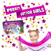Christmas Diy Fluffy Slime And Accessories Kit Advent Calendar For Kids, 24 Days Xmas Countdown Surprises Box Party Favors