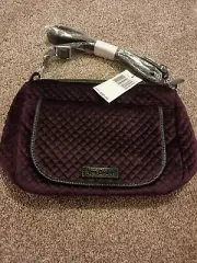 NEW, Vera Bradley, Blackberry Wine, Velvet, Carson Mini Shoulder Bag, With Tags!