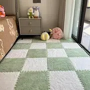 Square Interlocking Rugs, Floor Play Mats, Square Interlocking Non-Slip Floor Protection Mat for Bedroom, Kids Room, Playroom and Nurseries