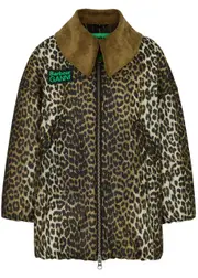 Barbour X Ganni Leopard-print Waxed Bomber Jacket - 8 (UK8 / S) 8 (UK8 / S)