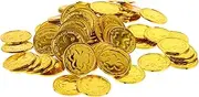 QUMIIRITY 100pcs Coin Day Play Money Luck Table Decor Swirls Birthday Party Decorations Party Favors Green Decorations St Patricks Day Decor Bulk Patricks Square Plastic Golden