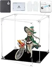 COOLTAKU Clear Acrylic Display Case, UV Protected, Front-Open Door with Magnetic Buckle, Assemble Display Box, Dustproof Protection Showcase for Figures, Collections (12x12x12 inch, 30x30x30 cm)