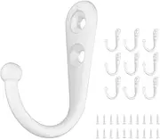 EZONEDEAL Coat Hooks Robe Hooks Wall Mount Hook Small Hooks Coffee Mug Hooks for Hanging Towel Hooks Coat Hanger for Bags Hat Cap Key Cup Cloth Hanger with 20 Screws