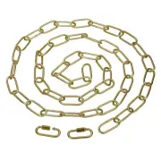 6ft Lighting Hanging Chain Looping Chain with Quick Link Connectors Brass