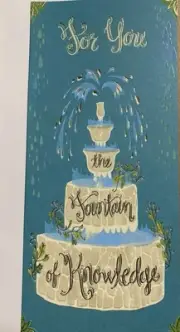 Fountain of Knowledge Money / Gift Card Holder Graduation Congratulations Card
