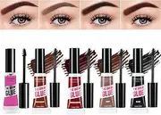 Hinourisha 5 Colors Eyebrow Mascara Professional Makeup Thick, Waterproof Eyebrow Gel, No Smudging, Tints & Thickens with 24hr Wear Brow Gel Tint Coloring Kit - Clear+Dark Brown+Black