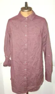 New Womens NWT PrAna Aster Tunic Top S Recycled Hemp Red Dark Pocket Roll Tab