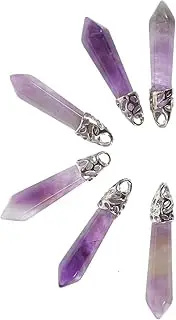 [COHEALI] Amethyst Pendant Diy Jewelry Making Kit 6pcs Crystal Gemstone Charms Necklace