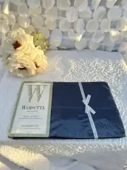 VTG WAMSUTTA NAVY BLUE “INDIGO” FLAT Sheet 200 TC Supercale Plus Made In USA
