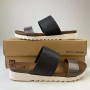 Dirty Laundry Womens Cant Stop Sandal Black Two Strap Slip-On Slides Sz 7M/37.5