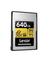 Lexar Professional GOLD CFexpress 4.0 Type A Card 640GB -- Cfexpress 4.0 Type A Professional Gold Series, up to 1800MB/s read, 1650MB/s write