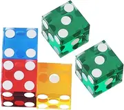 CIYODO 5pcs Acrylic Tin Game Dices Transparent Point Dices Acrylic