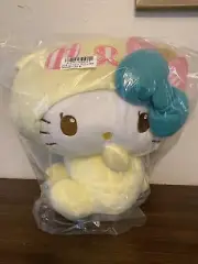 Sanrio Yellow Hello Kitty Panda Pastel Rabbit Ears Plush From Toreba Japan 12”