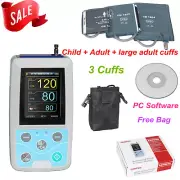 24 Hours Ambulatory Blood Pressure Monitor NIBP Holter with 3 Cuffs+Software,NEW
