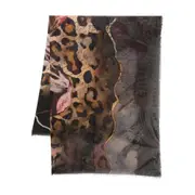 [D'aniello] D'aniello Leopard-print Scarf ONE SIZE BLACK/PINK
