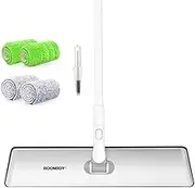 BOOMJOY Large Flat Mop Microfiber Floor Cleaning Mop 50cm Lightweight Aluminum Head for Hardwood Laminate Tile 5 Pads (4 Green Pads Only)