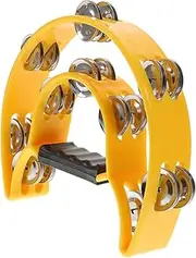 Kisangel 1pc Double Row Bell for Ktv Bar Party and Wear Resistant Tambourine Bell Yellow for Creating Joyful Atmospheres at Gatherings